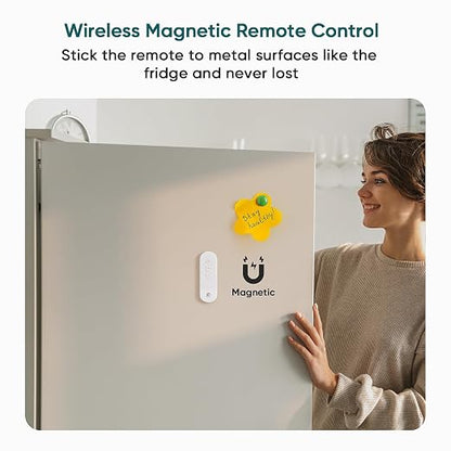 TREATLIFE Dimmer Switch with Magnetic Remote, Wireless Light Switch, Single Pole Dimmer Light Switch, Neutral Wire Required, Works with Dimmable LED/CFL/INC, 400W Max