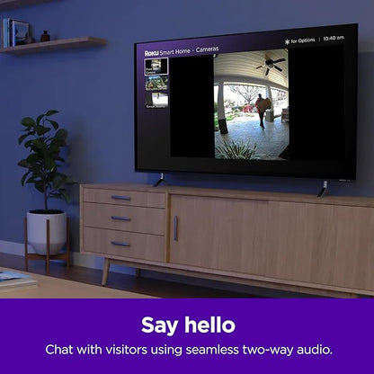 Roku Smart Home Wired Video Doorbell & Chime - 1080p HD Night Vision Ultrawide View Doorbell Camera with Motion & Sound Detection, 2-Way Audio & Works with Alexa & Google, 90-Day Subscription Included