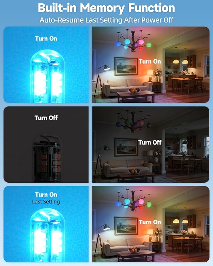 Bluetooth Smart G9 Bulb, Glass Cover G9 LED Bulb 3W 25W Halogen Lights Equivalent, G9 Bi-Pin Base, 16 Million Colors Bluetooth App & Remote Control Light Bulb, 2-Pack