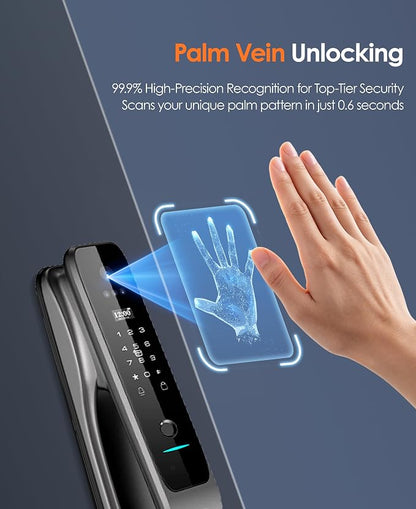 3D Face Recognition Smart Lock with Camera, Palm Vein Keyless Entry