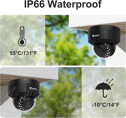 Anpviz 4K Black Dome PoE Security Camera System for Commercial Home Store Office, 12x 8MP Wired Dome IP Cameras, 12MP 4K PoE NVR with 4TB HDD, AI Human & Vehicle Detection, IR Night Vision (U Series)
