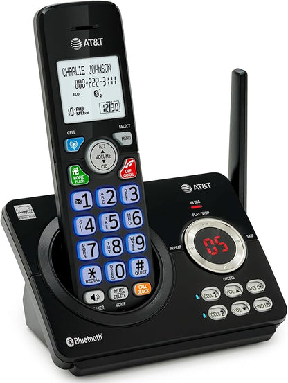 AT&T DL72179 1-Handset Landline Home Phone with Digital Answering System, Bluetooth Connect to Cell, DECT 6.0, Unsurpassed Range, Big Buttons, ECO Mode, Backlit Keypad and Display