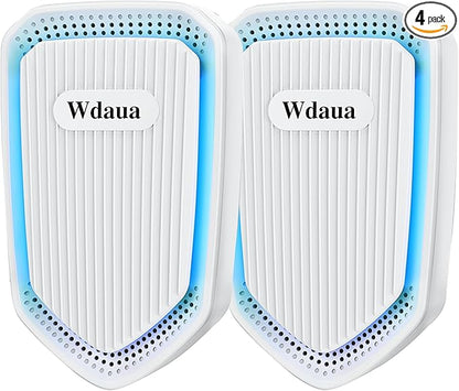 Air Ionizers Plug In Air Purifier 4 Pack Negative Ion Air Purifiers Ionizer for Home, Bedroom, Office, Basement Kitchen Air Freshener Odor Reducer Pets Smoke Smell (4, White)