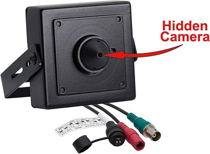 Evertech 1080p HD 4in1 AHD TVI CVI, Analog Indoor Mini Hidden Camera with Wide Angle Pinhole Lens