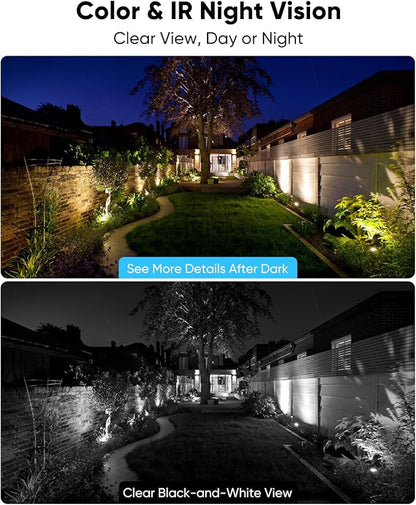 blurams 4MP Security Cameras Wireless Outdoor, 100% Wire-Free Pan/Tilt Outdoor Camera with Fixed Solar Panel, 360° View, Dual-Band WiFi 6, Human Detection, IR/Color Night Vision, Work with Alexa