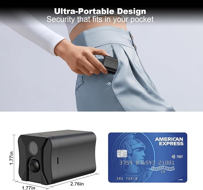 4G LTE Cellular Security Camera Indoor, Off Grid Security Camera No WiFi with Long Standby Battery Life, Night Vision, Human Detect, Portable Magnetic SIM Card Cam for Garage, Vacant House, RV, Home