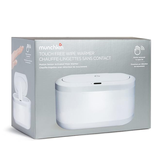 Munchkin Touch Free Baby Wipe Warmer with Nightlight & Motion Sensor, White (Pack of 4)