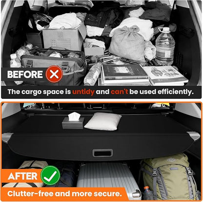 Powerty Retractable Cargo Cover for 2023-2025 Mazda CX50 - Canvas Texture Trunk Cover Privacy Screen Rear Security Shade for CX-50 Accessories