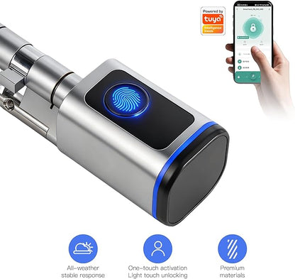 Intelligent Door Locks Fingerprint IC Card Key Cell Phone Application Household Intelligent Electronic Locks Applicable to Wooden Iron Security Door