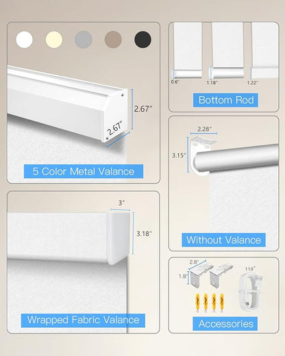 Tokblind Motorized Roller Shade with Remote Control, Blackout Electric Shade for Windows Compatible with Alexa Google via Hub, Rechargeable Smart Window Blind for Home Office (Pure White)