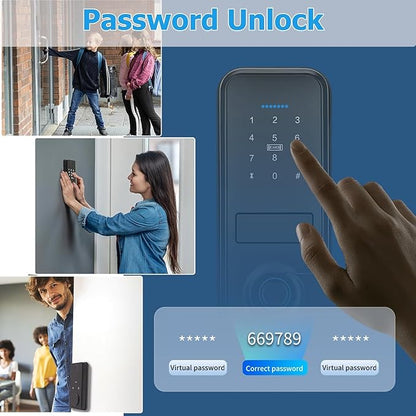 5-in-1 Smart Lock, Keyless Entry Door Lock, Keypad Door Knob, Fingerprint Door Lock, Smart Locks for Front Door Bedroom
