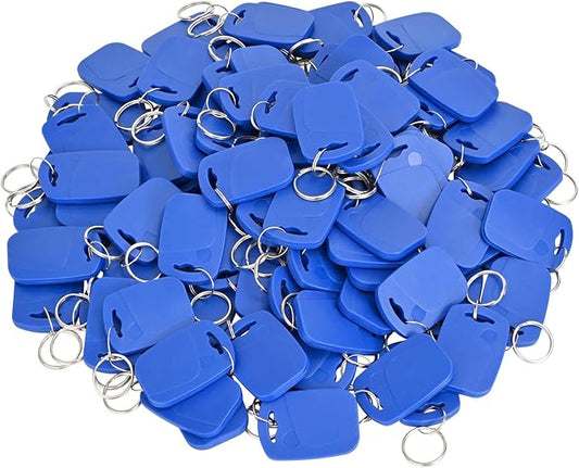 13.56MHZ RFID Key Fobs for Door Access RFID Tags IC Key Fob Programmable IC Card Keychain Pack of 100