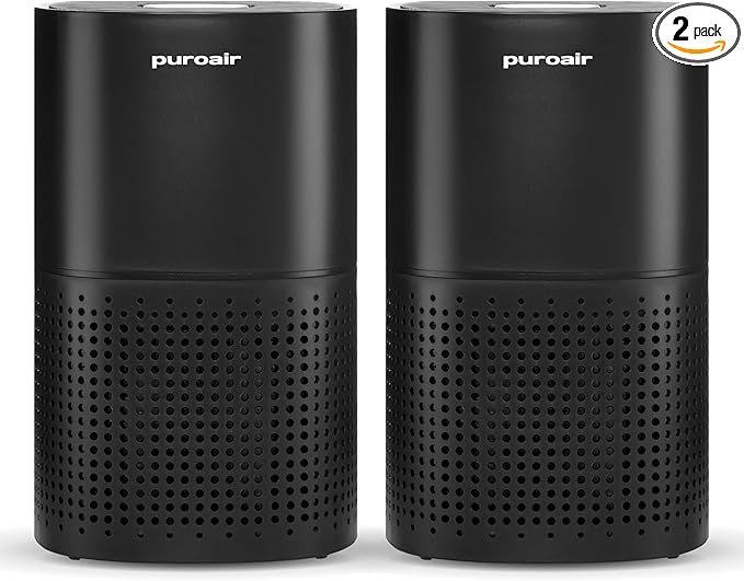 PuroAir 240 HEPA Air Purifiers for Home Large Rooms - Covers Up to 1,000 Sq Ft - Filters Up to 99.9% of Pollutants, Smoke, Pollen, Dust - Quiet HEPA Air Filter - Air Purifiers for Bedroom (2 Pack)