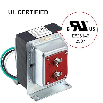 Maxdot Doorbell Transformer 24V 40VA Compatible with Ring Doorbell, Safe UL Listed Wired 24 Volt Door Bell Kit, Easy to Install(1 Pcs)