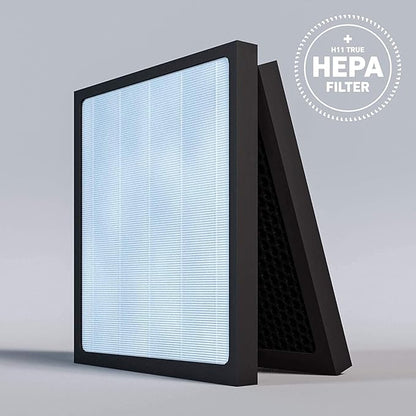 HATHASPACE HSP001 True HEPA Filter Replacement, 4-Stage Air Purifier Filter with Activated Carbon, Pre-Filter & Cold Catalyst, Captures 99.97% of Dust, Smoke, Odors, VOCs, Easy Install, 1 Pack