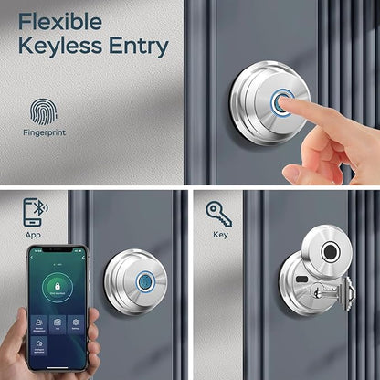 Deadbolt Smart Lock, Fingerprint Deadbolt Smart Door Lock with App Control, Smart Lock Deadbolt Keyless Entry Door Lock Smart Deadbolt for Front Door, Weather Resistant, Easy Installation