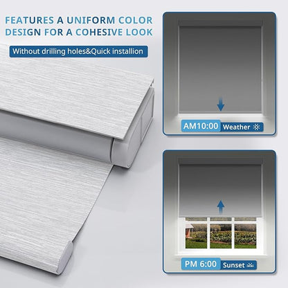 Motorized Blinds for Windows - Hapadif Roller Window Shades with Remote, No-Drill Installation, Cordless Automatic Blackout Electric Blinds, Adjustable Height, Easy to Use (White, 31.5 x 72)