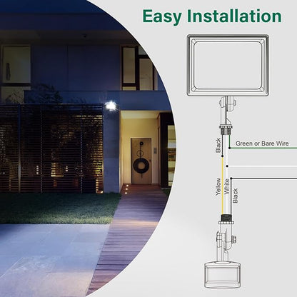 2 Pack Motion Sensor, 180-Degree Replacement Motion Detector, Adjustable Time & Detection Sensitiity Up to 60 Feet Range, 3 Working Modes Pir Motion Sensor for Security Floodlight, White, UL Listed