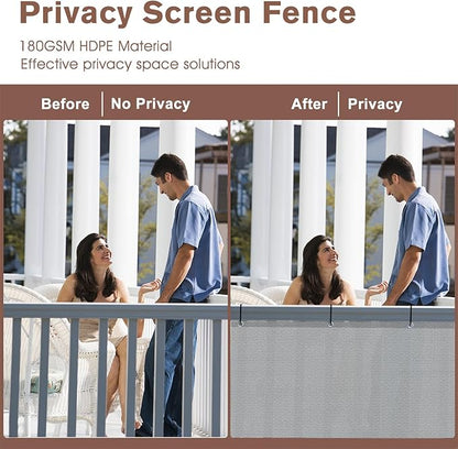 SUNNY GUARD 3'x16' Light Grey Balcony Deck Privacy Screen Fence, Apartments Railing Screen, Heavy Duty Wind Screen for Outdoor, Deck，Backyard,Patio Privacy（We Make Custom Sizes）
