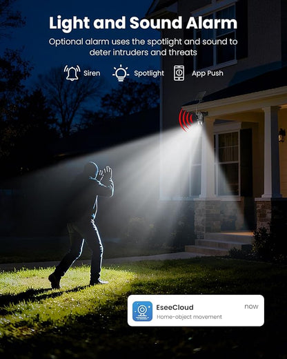 Hiseeu Solar Security Cameras Wireless Outdoor, Auto Tracking Dual-Lens Wireless Cameras for Home Security with 10" Touchscreen, 2.4 & 5GHz WiFi Pro 4MP 4 Cam-Kit, 2 Way Audio, 1TB HDD, 0 Monthly Fee