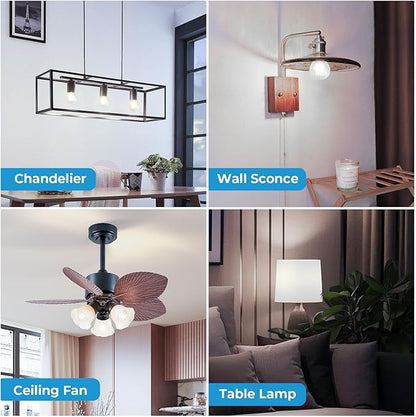 GvvooHome E26 G16.5 Edison LED Bulb, Dimmable 6W 60W Equivalent, 4000K Neutral White, Round Globe Bulbs for Chandeliers, Ceiling Fan, Vanity & Pendant Lights, 90+ CRI, 600LM, 6 Pack