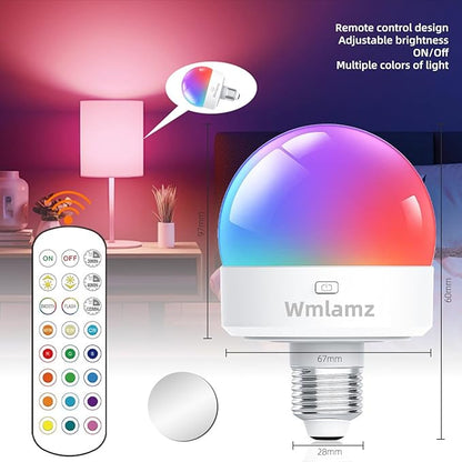Rechargeable Smart Light Bulbs with Remote，E26/E27 LED Emergency Lightbulbs for Non-Hardwired Wall Wireless Sconce, Home, Porch, Flashlight (Color : 1 Packs)