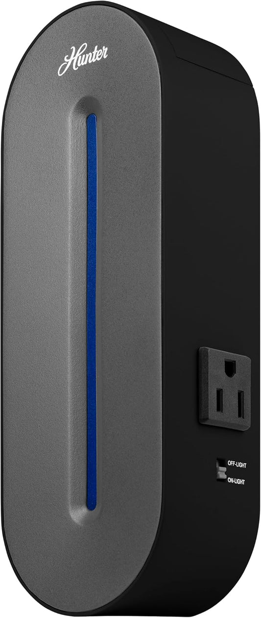 Hunter Plug-in UV Air Sanitizer, Black – Whisper Quiet UV-C Air Sanitizer, Matches A Variety of Room Decors and Styles