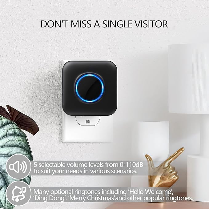 Satisure Wireless Doorbell Chime Video Doorbell Extender - Compatible with Blink Video Doorbell and Blink Video Doorbell (2nd Gen) (1 Video Doorbell Extender 2 Receiver）