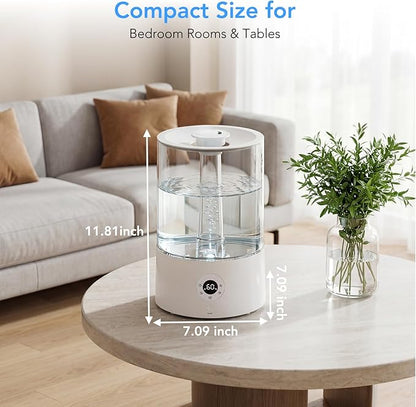 Electactic 3.8L Cool Mist Humidifier, Quiet Ultrasonic Humidifier for Bedroom, Baby Room, Home Office & Plants, 360 Nozzle, 3 Mist Levels, 7-Color Night Light