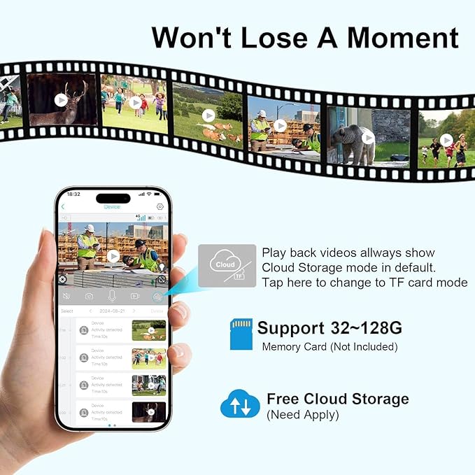4G LTE Cellular Security Cameras Wireless Outdoor, No WiFi Security Camera, 2K Solar Outdoor Camera Wireless, 360° Live View, SD/ Free Cloud Storage(Need Apply), Smart Motion Sensor, (US Version)