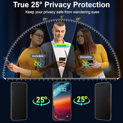 Esanik 2-Pack for iPhone Air Matte Privacy Glass Screen Protector, Anti-Glare & Anti-Spy,Anti-Reflection, Smooth as Silk, Military-Grade 9H Hardness,Flawless Fit Tray