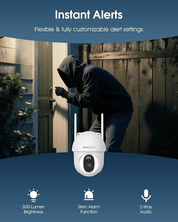 ARCCTV 4G LTE Cellular Security Camera Outdoor Wireless, 2 Pack