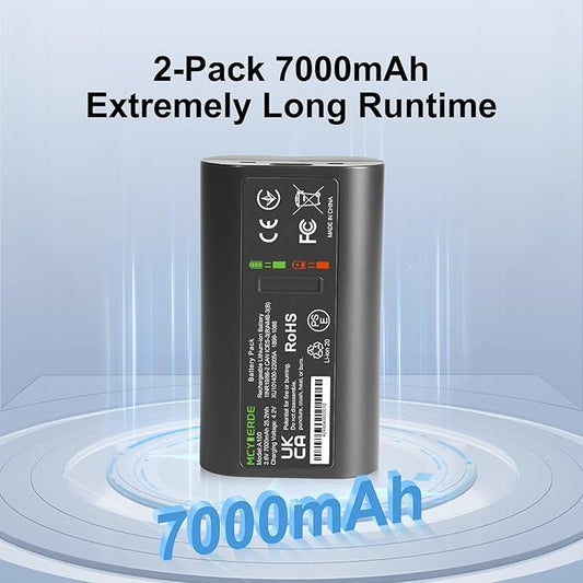 2-Pack 7000mAh Rechargeable Replacement Batteries for Tapo A100 Camera, Compatible with Tapo C400/C400S2, C420/C420S1/C420S2, D230/D230S1