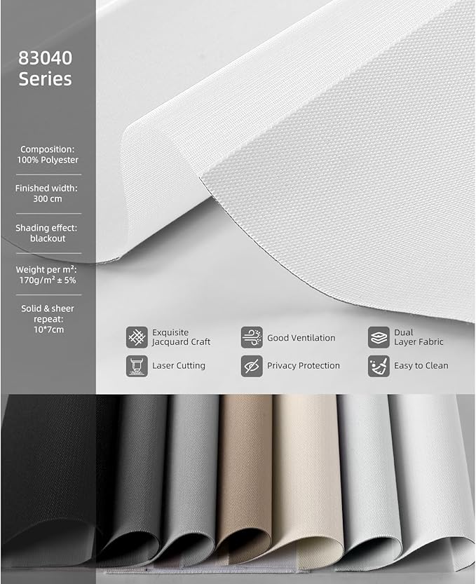 ACMEART Blackout Fabric Samples for Motorized Zebra Blinds (Multicolor)