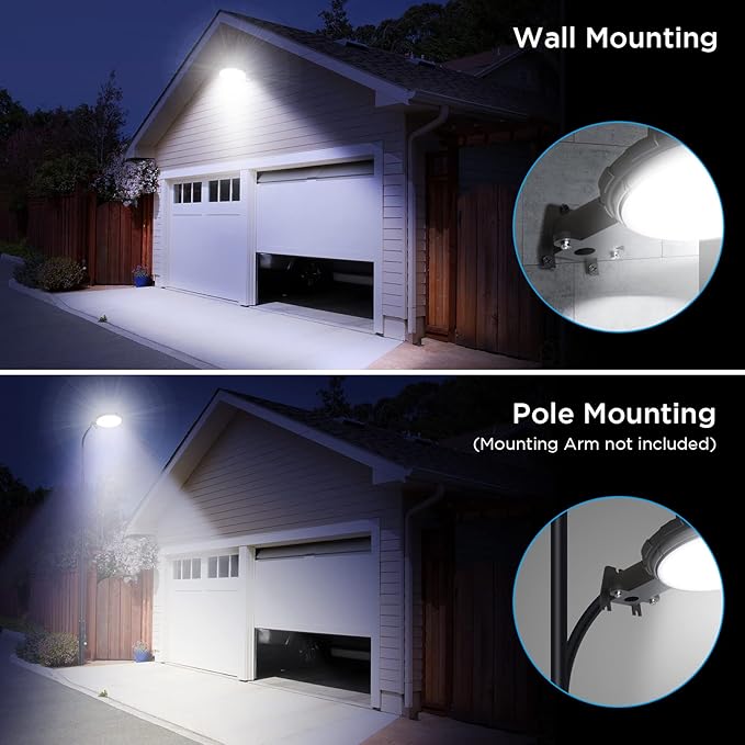 deerdance LED Barn Light, 80W 120V Hardwired Dusk to Dawn Outdoor Lighting with 10000LM 5000K Daylight, IP65 Waterproof Area Street Lights for Outdoor Barns Farmhouse Garage Yard Warehouse (2Pack)