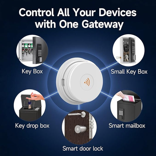 Wi-Fi Bridge (W100) & Door Sensor for WeHere Smart Lockboxes, Door Sensor for Business/Store/Home/Office Security, App Remote Check Door Close or Open