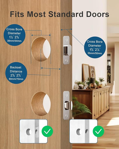 Fingerprint Door Lock with Handle, Smart Keyless Entry Door Lock with App, Stores 50 Fingerprints and 50 User Codes, IP65 Weatherproof Keypad Deadbolt for Front & Interior Doors, Auto-Lock, Black