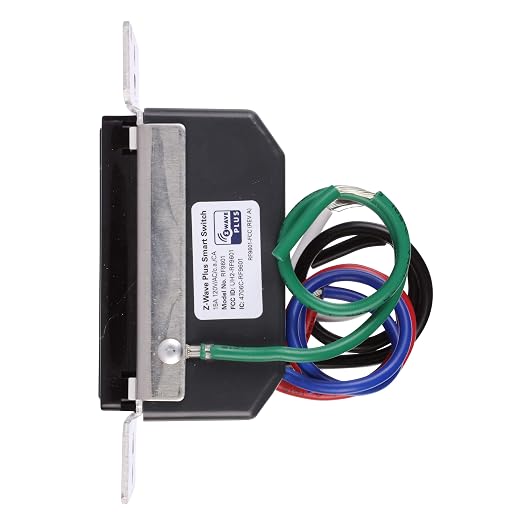 Eaton Z-Wave Plus RF9601DBK Wireless Switch, Single Pole, 3-Way, 3-Way, Black