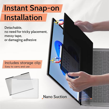 Mamol Magnetic Privacy Screen for 12.3 inch Surface Pro 7 Plus/7/6/5/4/3, Removable Anti Glare Blue Light Filter, Anti-Spy Screen Protector for Microsoft Surface Pro 7+, Pro 7, Pro 6, Pro 5, Pro 4/3