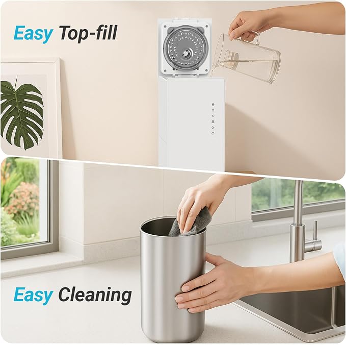 Livatro 6L Stainless Steel Humidifier for bedroom with Warm Mist Steam
