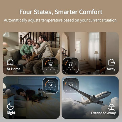 Aqara Smart Thermostat W200 with Apple Adaptive Temperature & Clean Energy Guidance, 4" Touchscreen, Matter Controller, Built-in Radar Sensor, Works with Apple Home, Siri, Google Assistant, Alexa