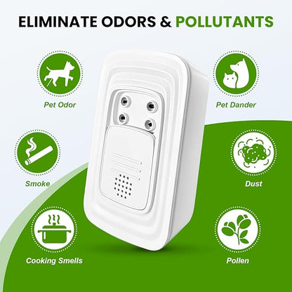 Ionic Air Purifier, 2026 New Plug in Negative Ion Air Purifiers, Quiet Air Freshener, Filter Free, for Home, Bedroom, Office, Basement, Odor, Smoke, Dust, Pet Smell (4Pcs, with 8 Fragrance Tablets)