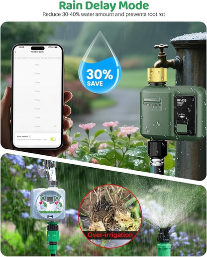 WiFi Water Timer for Garden Hose, 3 Pc Smart Sprinkler Controller