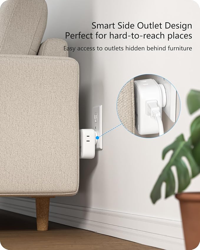 LENCENT Multi Plug Outlet Extender with USB, Electrical Outlet Expander | with 4 AC 4 USB Charger Cube (2 Type C), Small Multiple Wall Tap Plug Splitter for Home Office Travel Cruise Dorm Essentials
