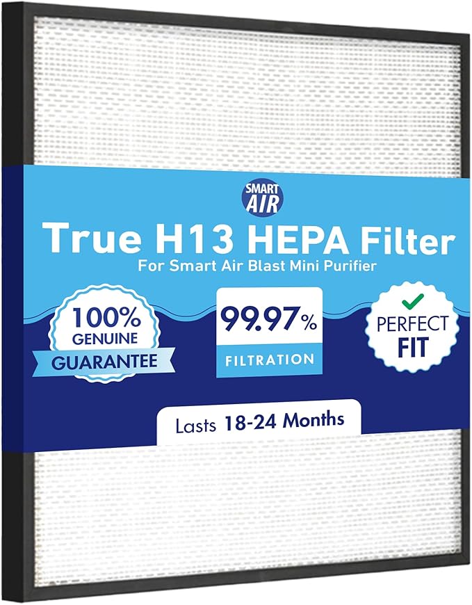 Smart Air (aka Smart Health) Blast Mini Genuine Replacement HEPA Filter – 99.97% Particle Filtration, Genuine Filter for Smart Air Blast Mini Air Purifier