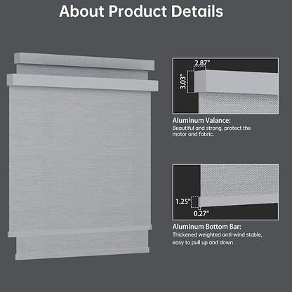 Motorized Blinds with Remote, Blackout Smart Blinds for Windows Automatic Roller Shades Compatible with Alexa, Motorized Shades Customized for Bedroom Home Office (Blackout-Foggy Gray)