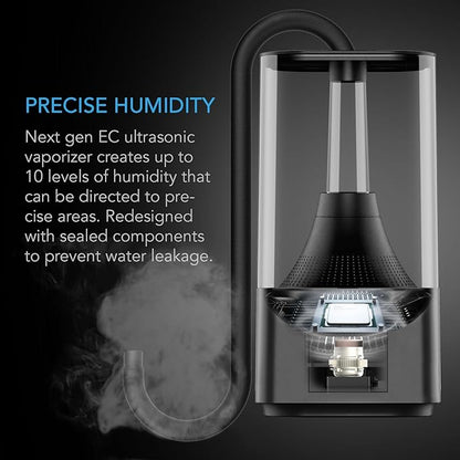 AC Infinity CLOUDFORGE T3, Plant Humidifier 4.5L with VPD Humidity Controls, 10-Level Precision Vaporizer, Extendable Targeting Hose and No-Leak Seal for Grow Tents (Pack of 2)