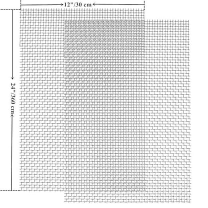 TIMESETL 2 Pack 304 Stainless Steel Woven Wire 10 Mesh, 12"x24" (30cmx60cm) Cabinets Wire Guard Screen Metal Security Mesh Window Screen Net