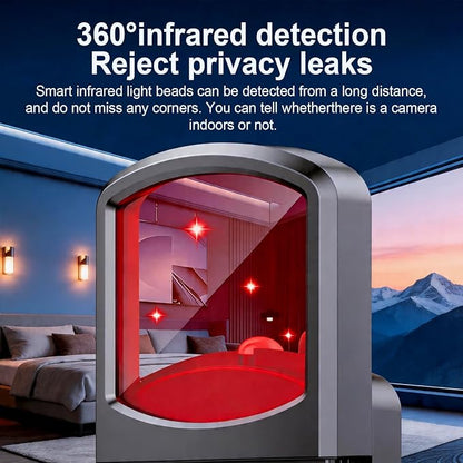 Hidden Camera Detector, AI Anti Spy Bug Detector with RF Signal Scanner, WiFi Finder, GPS Tracker Detector, Listening Device Finder, 6-in-1 Portable for Travel Hotel Bathroom Car Office (Black)