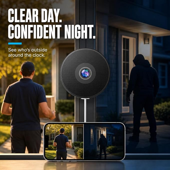2 Pack Window Security Camera, 2K Smart Window Camera with Color Night Vision , Stick On Window Cameras for Home Security With 5G & 2.4G Dual Band, Two Way Audio Camera for Window, Motion Detection